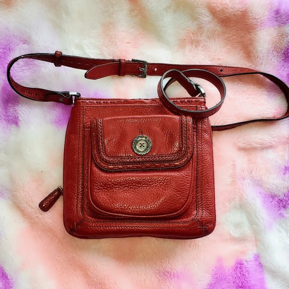Rare Vintage Brighton red leather crossbody hand stitched handbag - Picture 1 of 10